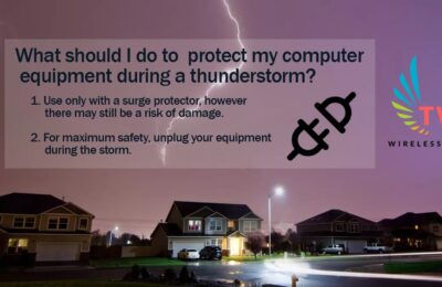 What should you do to protect your equipment during a thunderstorm?